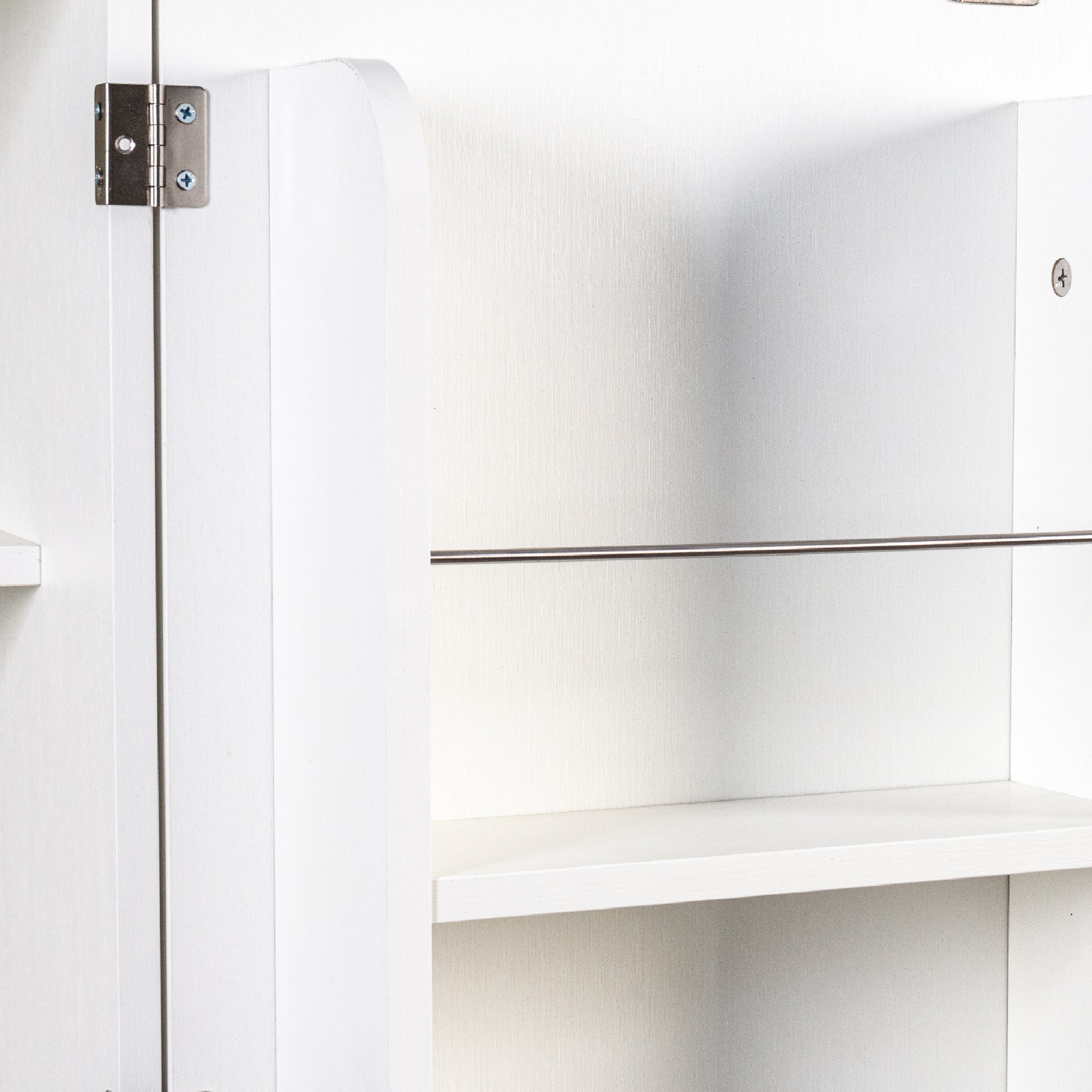 White Kitchen Pantry Cabinet - 5 Shelves Storage