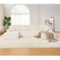 U-Shaped Modular Sectional Sofa, Wide Corduroy Cloud Couch with Pocket Spring & High-Density Foam, 4-Piece Convertible DIY Set with Metal Cup Holders, Storage Pockets & Anti-Slip Backrest-Beige