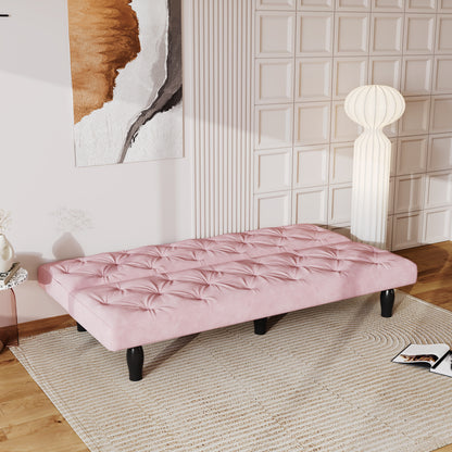 66" Pink Velvet Sofa Bed - Converts to Bed for Living Room