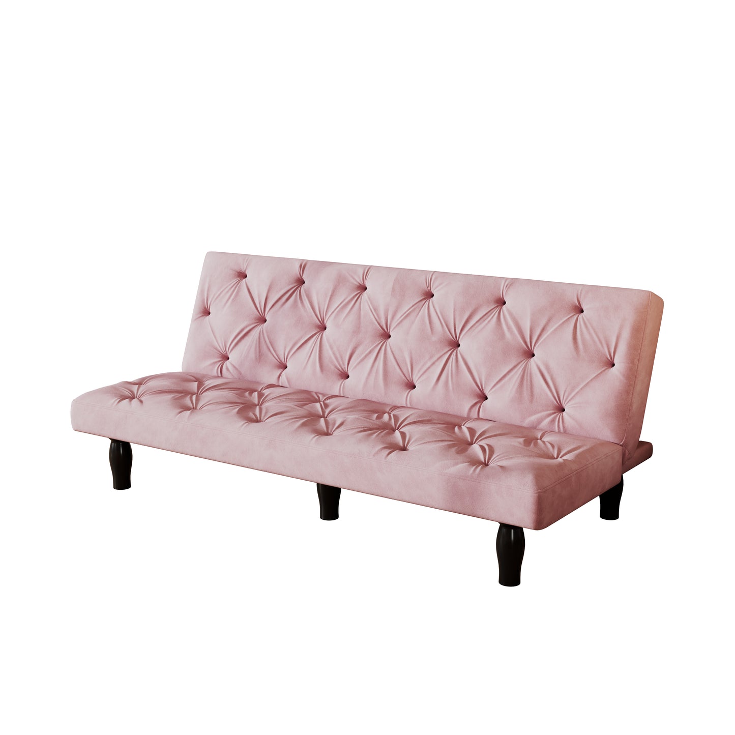 66" Pink Velvet Sofa Bed - Converts to Bed for Living Room
