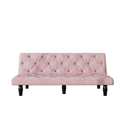 66" Pink Velvet Sofa Bed - Converts to Bed for Living Room