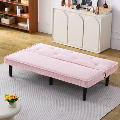 Pink Corduroy 2 Seat Sofa for Guest Room or Bedroom for Living Room