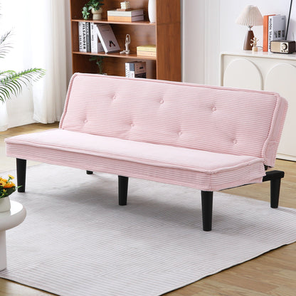 Pink Corduroy 2 Seat Sofa for Guest Room or Bedroom for Living Room