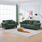 Modern 3+2 Seater Sofa with Rolled Arms,Chenille Upholstered Couch with Wood Legs and Nailhead Trim for Living Room, Apartment,Green
