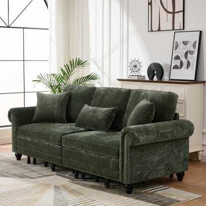 King Size Green Sofa Bed - 3 in 1 Sleeper Sofa for Living Room