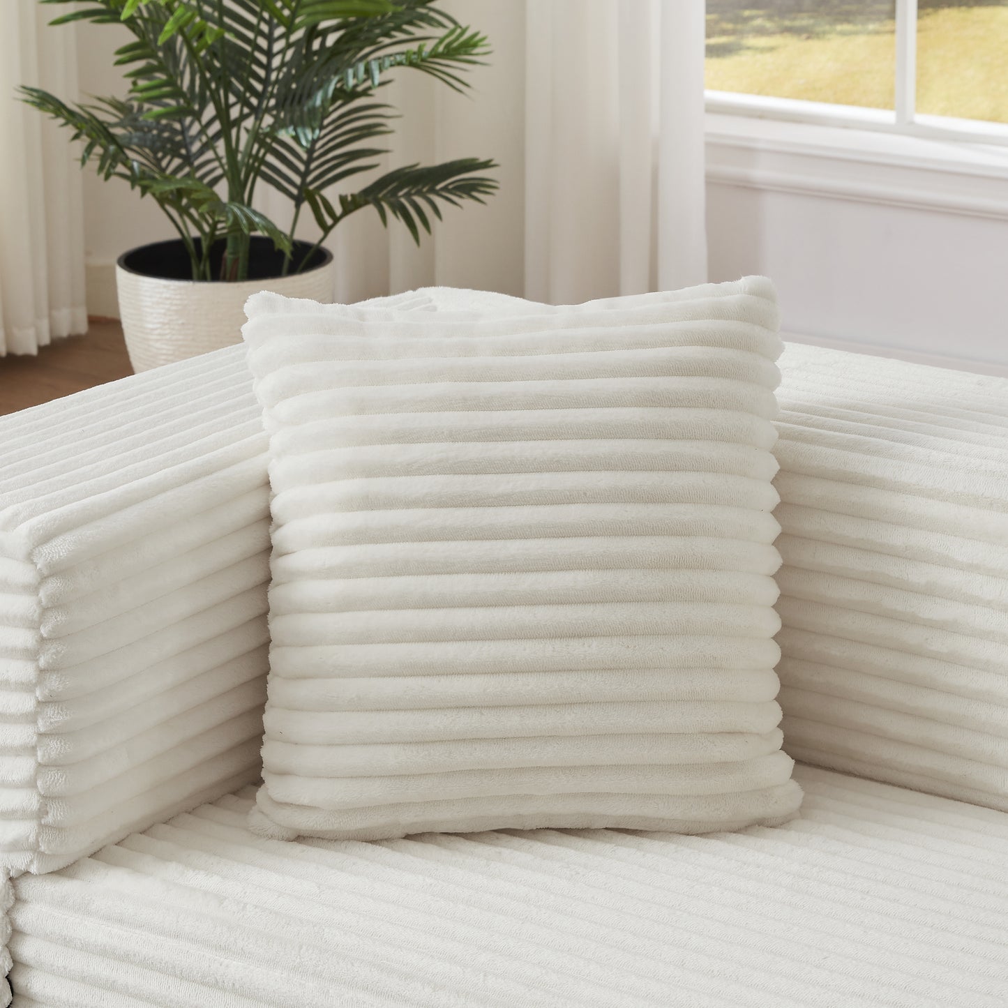 3 Seat White Foam Sofa Converts to Double Bed for Living Room