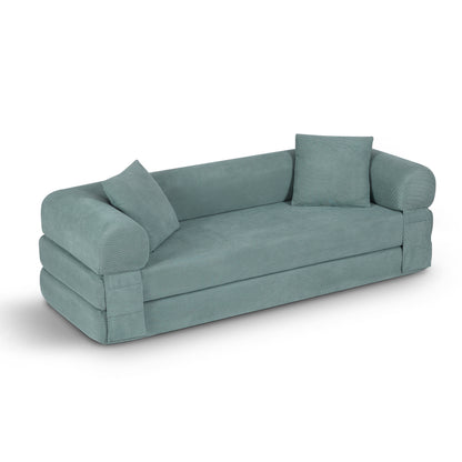 Convertible Sofa Bed - 80 Inch Light Green Foam Sleeper Couch
