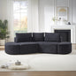 [Video]106.3-inch V-shaped modular sofa set in chenille fabric, featuring three throw pillows and two curved ottomans, perfectly suited for living rooms, bedrooms, and offices.BLACK