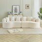 Curved Sectional Sofa, 111.5-inch Oversized Modern Bone-Free Cloud Sofa with 6 Pillows Luxury Corduroy Four-Seater Memory Foam Sofa with Deep Seat Design,beige  W3505P355585