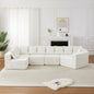 [Video]151.6-inch Extra-Large L-Shaped Deep-Seat Modular Sofa Chenille Fabric Sectional Sofa Includes 11 Pillows Curved Recliner Floor-Standing Living Room Sofa No Assembly Required   Beige