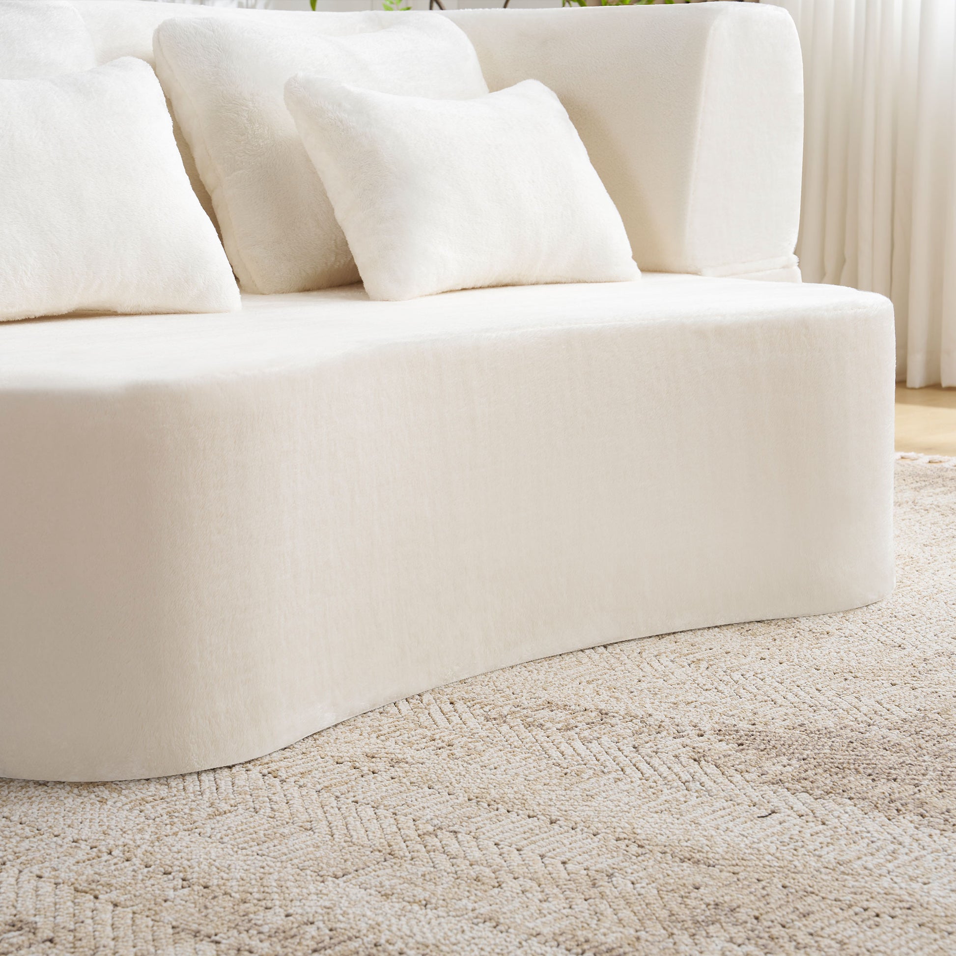 White Folding Foam Futon Sofa Bed for Living Room Guests