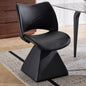 The swivel dining chair combines modern craftsmanship and can be combined in multiple sets. It is comfortable black artificial leather and upholstered modern high-backed tables and chairs.