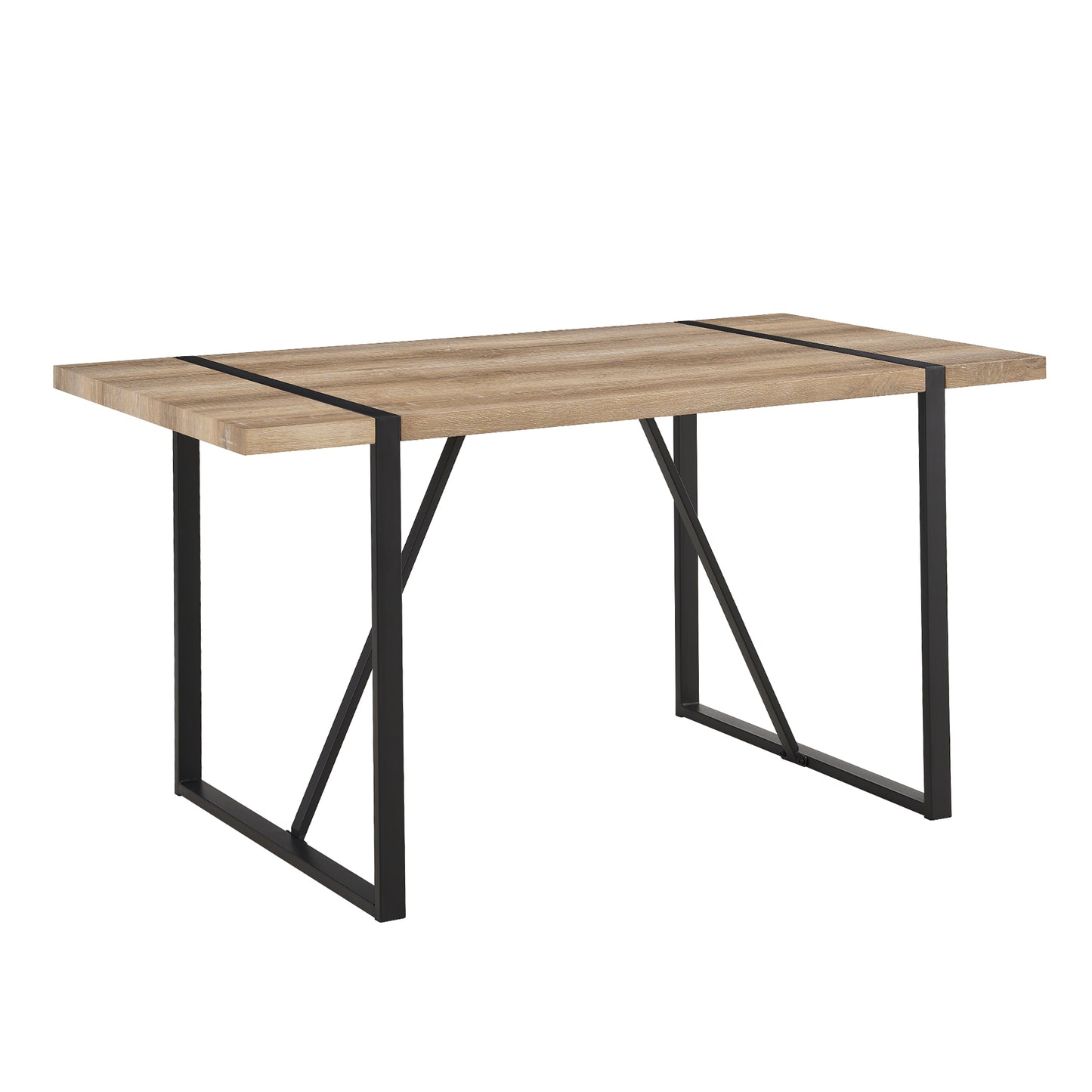 5-Piece Dining Table Set - Natural Beige MDF, 4 Chairs