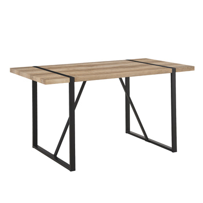 5-Piece Dining Table Set - Natural Beige MDF, 4 Chairs