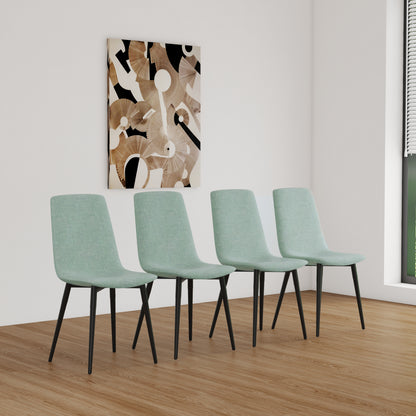 White Green Round Dining Table Set - 5 Piece Kitchen Table