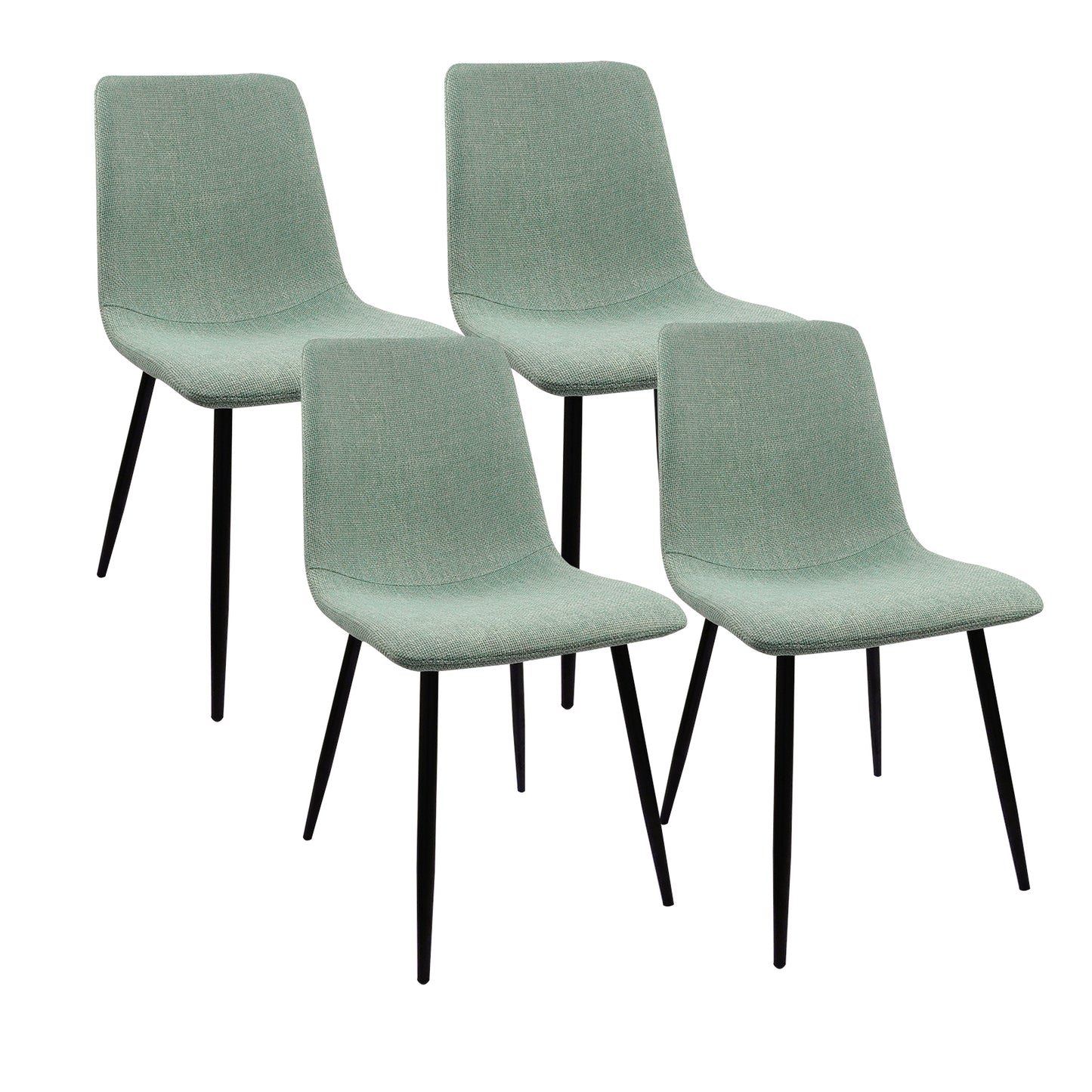 White Green Round Dining Table Set - 5 Piece Kitchen Table