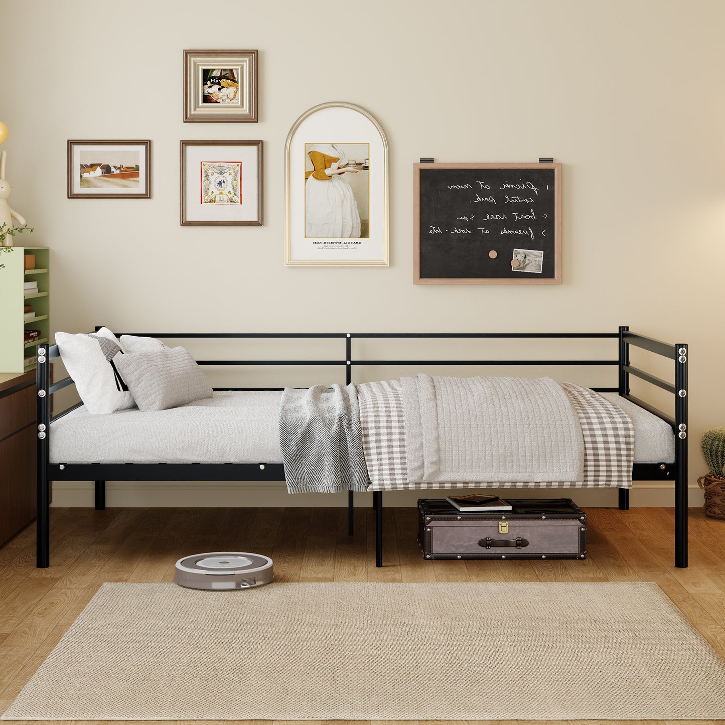 Twin Size Metal Bunk Bed Frame - Black for Bedroom