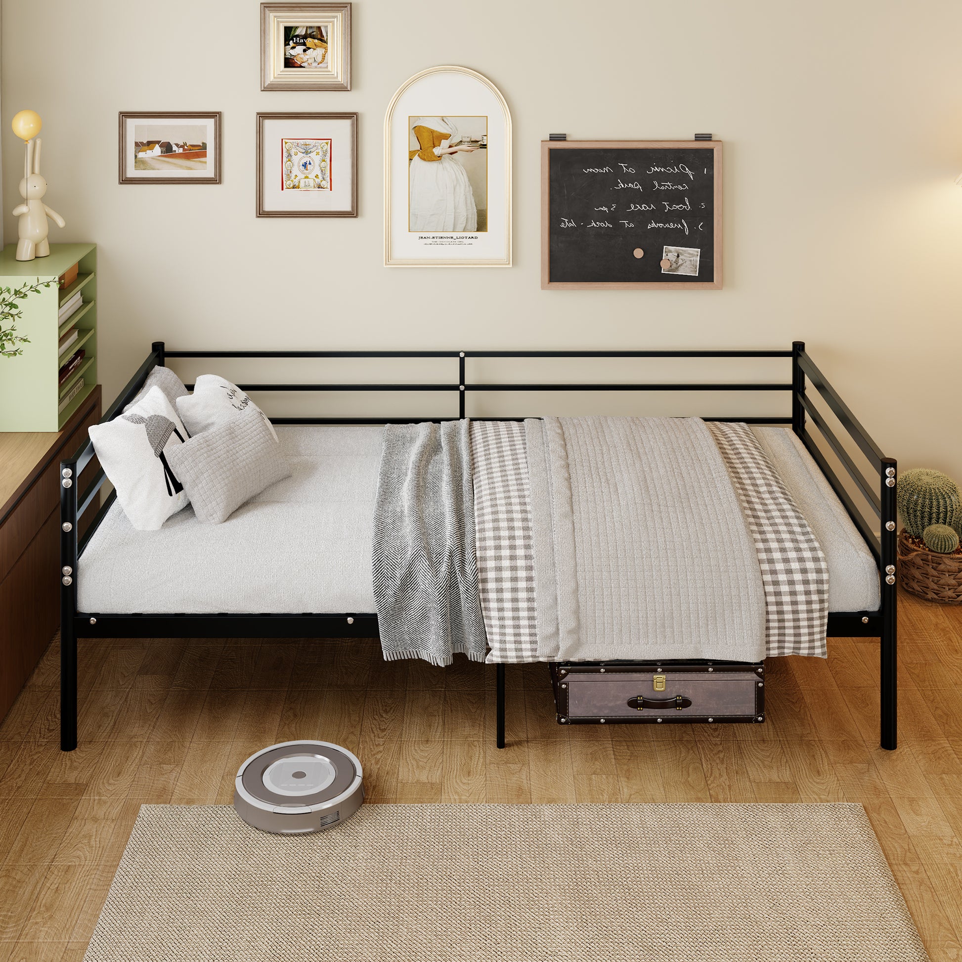 Twin Size Metal Bunk Bed Frame - Black for Bedroom