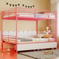 Bunk Bed with USB Charging Station, Able to Split, Metal Bunk Bed, Storage Space, Bed with Safety Guardrail & Ladders, No Box Spring Needed
PINK