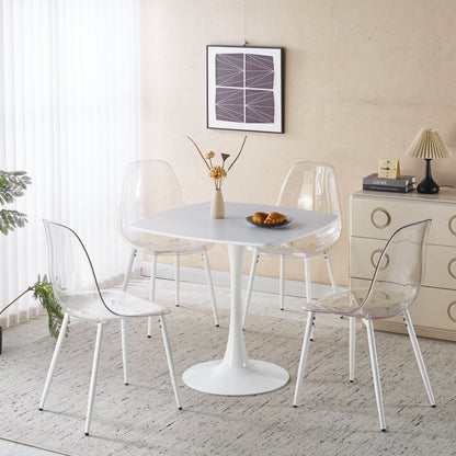 1+4,5pieces dining set, Table metal leg Mid-century Dining Table for 4-6 people With MDF Table Top, Pedestal Dining Table, End Table Leisure Coffee Table