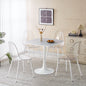 1+4,5pieces dining set, Table metal leg Mid-century Dining Table for 4-6 people With MDF Table Top, Pedestal Dining Table, End Table Leisure Coffee Table