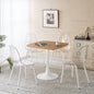 1+4,5pieces dining set, Table metal leg Mid-century Dining Table for 4-6 people With MDF Table Top, Pedestal Dining Table, End Table Leisure Coffee Table,white SET