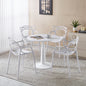 1+4,5pieces dining set, Table metal leg Mid-century Dining Table for 4-6 people With MDF Table Top, Pedestal Dining Table, End Table Leisure Coffee Table,white SET