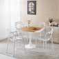 1+4,5pieces dining set, Table metal leg Mid-century Dining Table for 4-6 people With MDF Table Top, Pedestal Dining Table, End Table Leisure Coffee Table,white SET