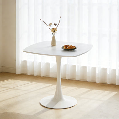 White Mid-Century Dining Table Set - 4-6 People