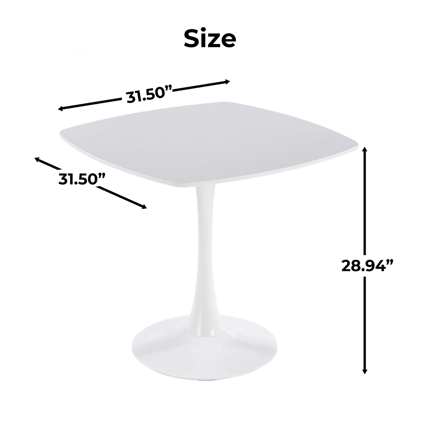 White Mid-Century Dining Table Set - 4-6 People