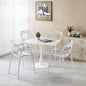 1+4,5pieces dining set, Table metal leg Mid-century Dining Table for 4-6 people With MDF Table Top, Pedestal Dining Table, End Table Leisure Coffee Table,white SET
