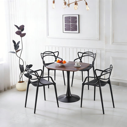 1+4,5pieces dining set, Table metal leg Mid-century Dining Table for 4-6 people With MDF Table Top, Pedestal Dining Table, End Table Leisure Coffee Table