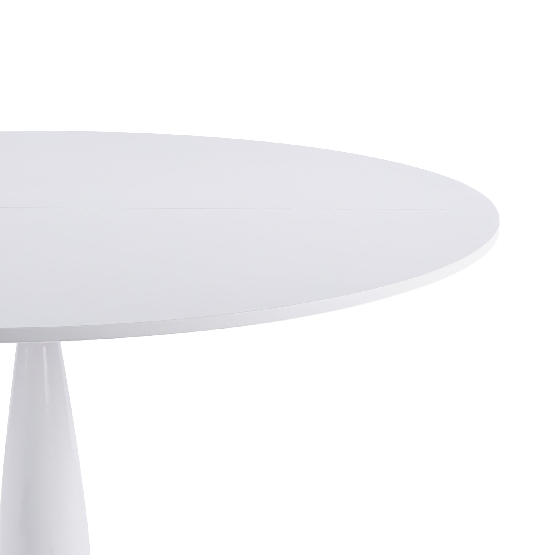 Matte White Mid-Century Dining Table - 4-6 People