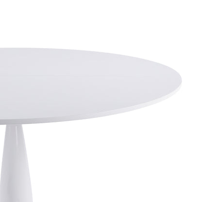 Matte White Mid-Century Dining Table - 4-6 People