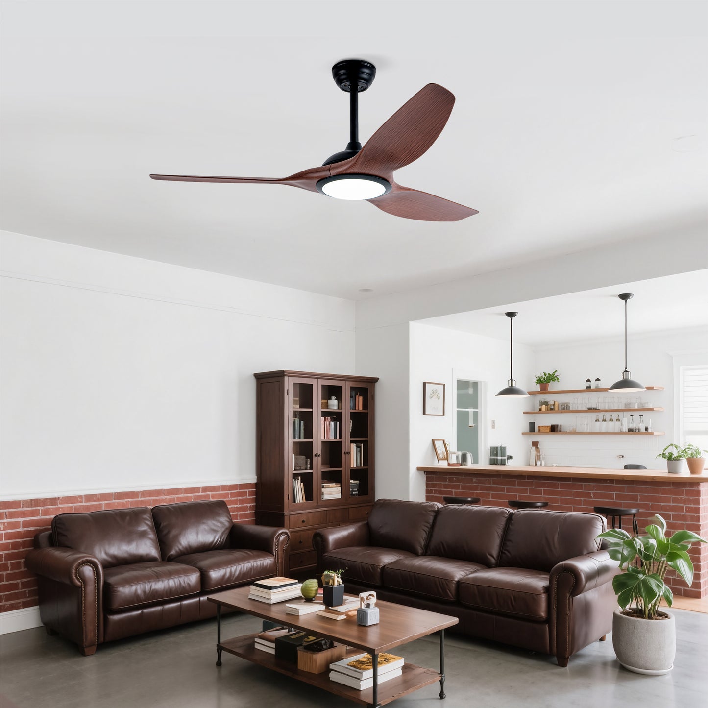 52 Inch ABS Blades Ceiling Fan - Matte White, Remote Control