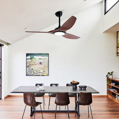 52 Inch ABS Blades Ceiling Fan - Matte White, Remote Control