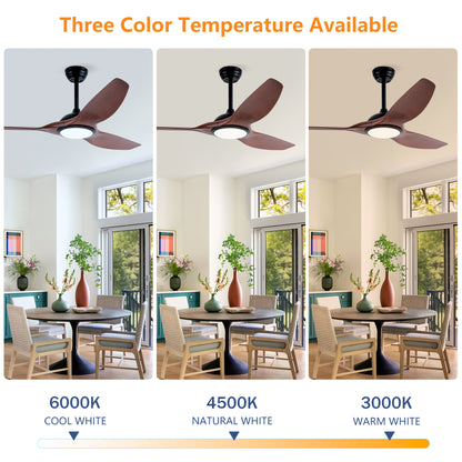 52 Inch ABS Blades Ceiling Fan - Matte White, Remote Control