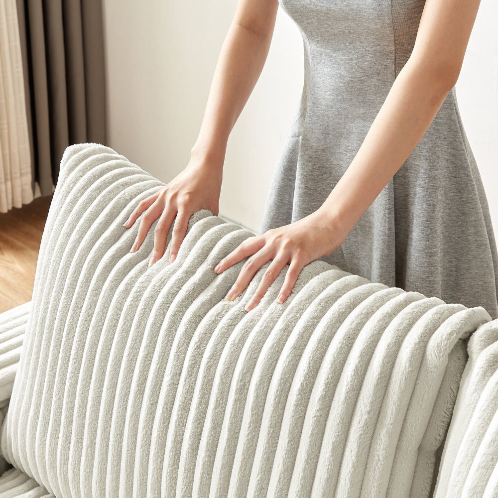 71" Plush Corduroy Sofa - Storage & USB Port