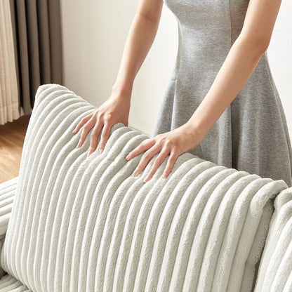 71" Plush Corduroy Sofa - Storage & USB Port