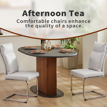 White Dining Chairs Set of 2 - Contemporary Style