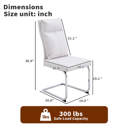 White Dining Chairs Set of 2 - Contemporary Style