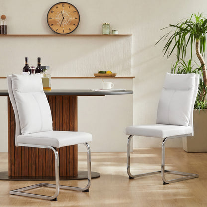 White Dining Chairs Set of 2 - Contemporary Style