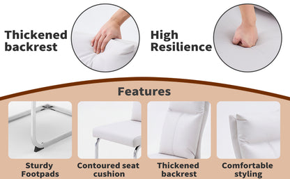 White Dining Chairs Set of 2 - Contemporary Style