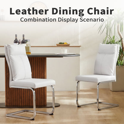 White Dining Chairs Set of 2 - Contemporary Style
