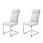 Dining chair set (2 pieces) modern leather imitation soft cushion dining chair, with soft cushion backrest and electroplated legs, suitable for kitchen/living room/dining room, white