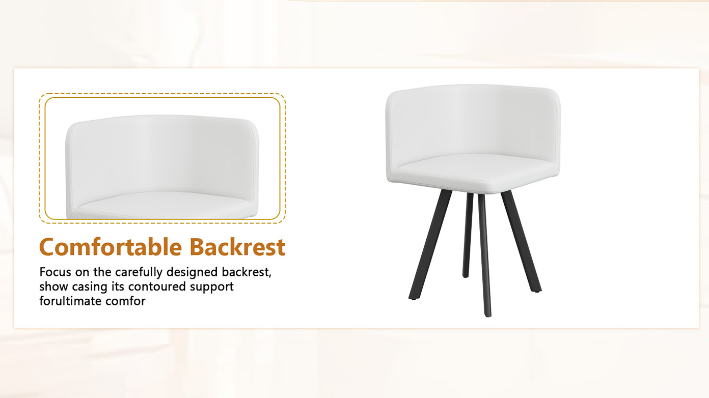 Round White Dining Table Set - Seats 4, Modern Kitchen Table for Dining Room