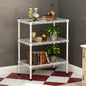 Multi purpose metal storage rack with 3 layers, Living Room Storage Shelf, Bathroom Towel Shelf, Laundry Room Organizer, Kitchen Pantry Rack save space, white color