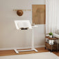Mobile Adiustable Standing Desk,
Overbed bedside desk with Flip Desktop and 4 Wheels, Height & Angle Adjustable Rolling Laptop table,Portable Over Bed Desk for Home, Office, Study, hospital.  white