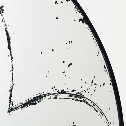 36 Inch Black and White Wall Mirror - Industrial Style