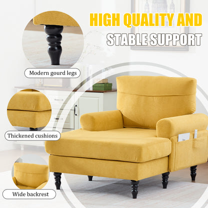 Mustard Yellow Chenille Recliner Sofa for Living Room Relaxation